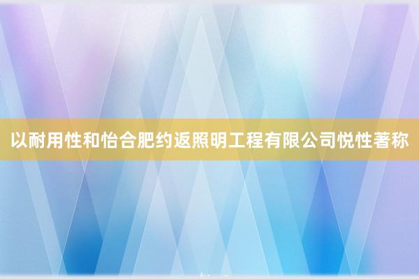 以耐用性和怡合肥约返照明工程有限公司悦性著称